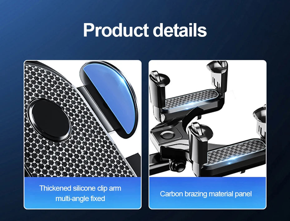 SEAMETAL 360° Rotatable Car Phone Holder – Universal Rearview Mirror Clip for GPS Navigation