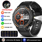 Military Smartwatch for Men – HD Screen, Heart Rate, Waterproof, BT Calls