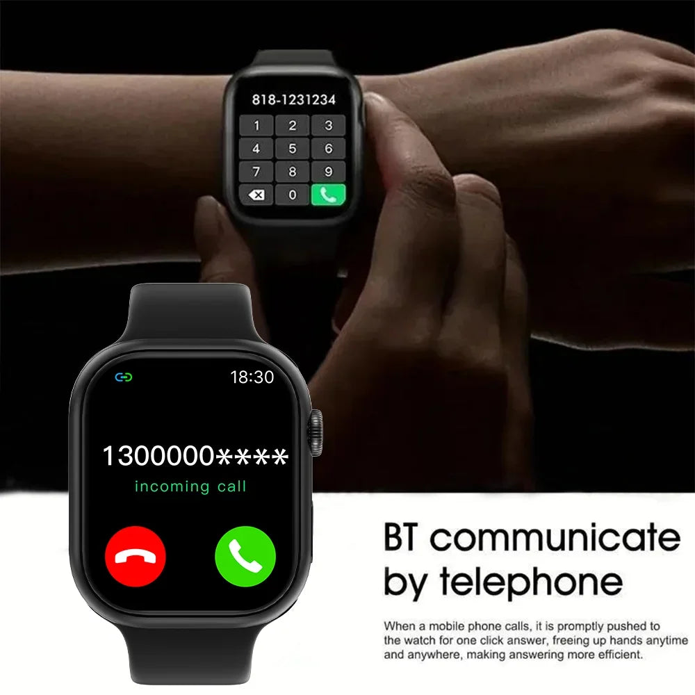 2025 Smartwatch for Men &amp; Women – 1.73" Screen, Bluetooth Calls, Blood Oxygen &amp; Pressure Monitoring | Android &amp; iOS Compatible