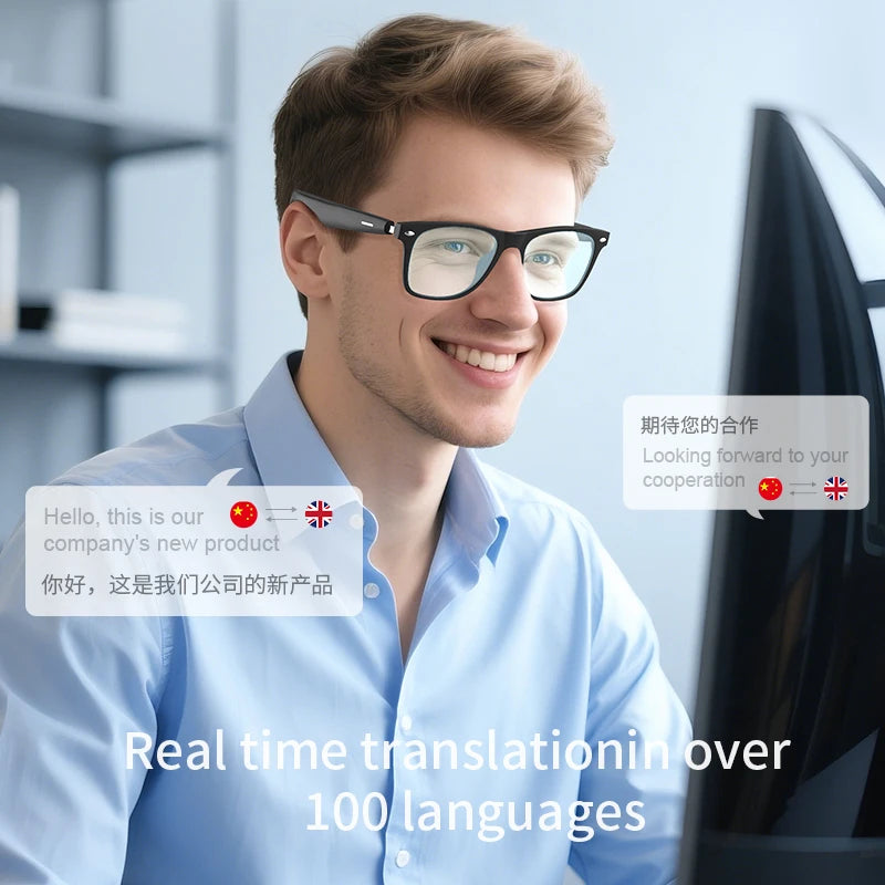 AI Smart Translation Sunglasses with Bluetooth & UV Protection