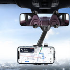 SEAMETAL 360° Rotatable Car Phone Holder – Universal Rearview Mirror Clip for GPS Navigation