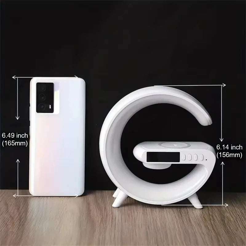 4-in-1 Wireless Charger Stand with RGB Speaker & Alarm Clock