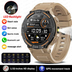 Military Smartwatch for Men – HD Screen, Heart Rate, Waterproof, BT Calls