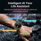 Military Smartwatch for Men – HD Screen, Heart Rate, Waterproof, BT Calls