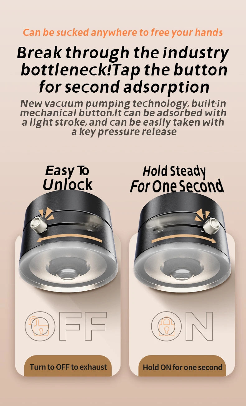 Mini Magnetic Phone Holder – Double-Sided Suction Cup for iPhone & Android (Foldable, Kitchen-Friendly)