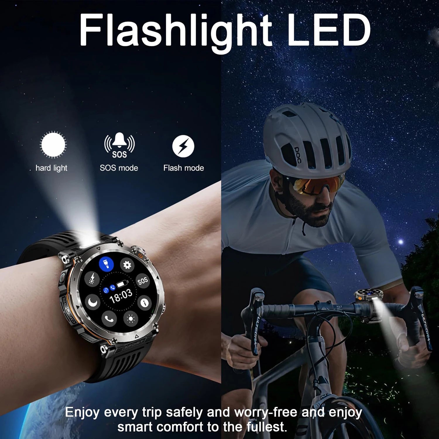 5ATM Waterproof Smartwatch for Men – GPS, Heart Rate, Bluetooth Calls