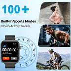 2025 Smartwatch for Men &amp; Women – 1.73" Screen, Bluetooth Calls, Blood Oxygen &amp; Pressure Monitoring | Android &amp; iOS Compatible