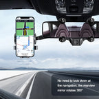 SEAMETAL 360° Rotatable Car Phone Holder – Universal Rearview Mirror Clip for GPS Navigation