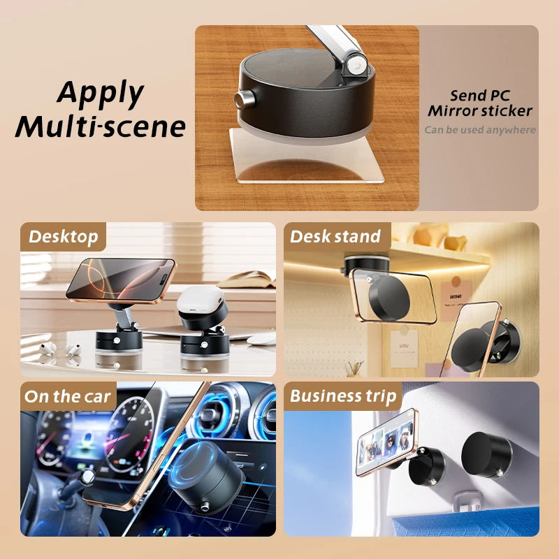 Mini Magnetic Phone Holder – Double-Sided Suction Cup for iPhone & Android (Foldable, Kitchen-Friendly)