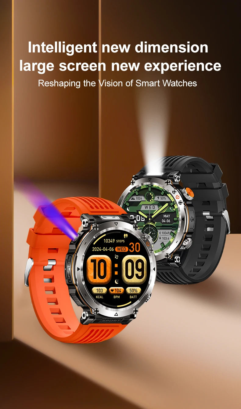 5ATM Waterproof Smartwatch for Men – GPS, Heart Rate, Bluetooth Calls