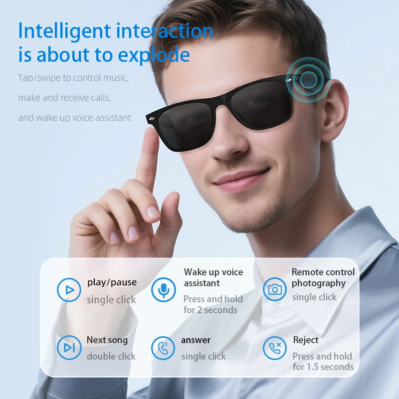 AI Smart Translation Sunglasses with Bluetooth & UV Protection