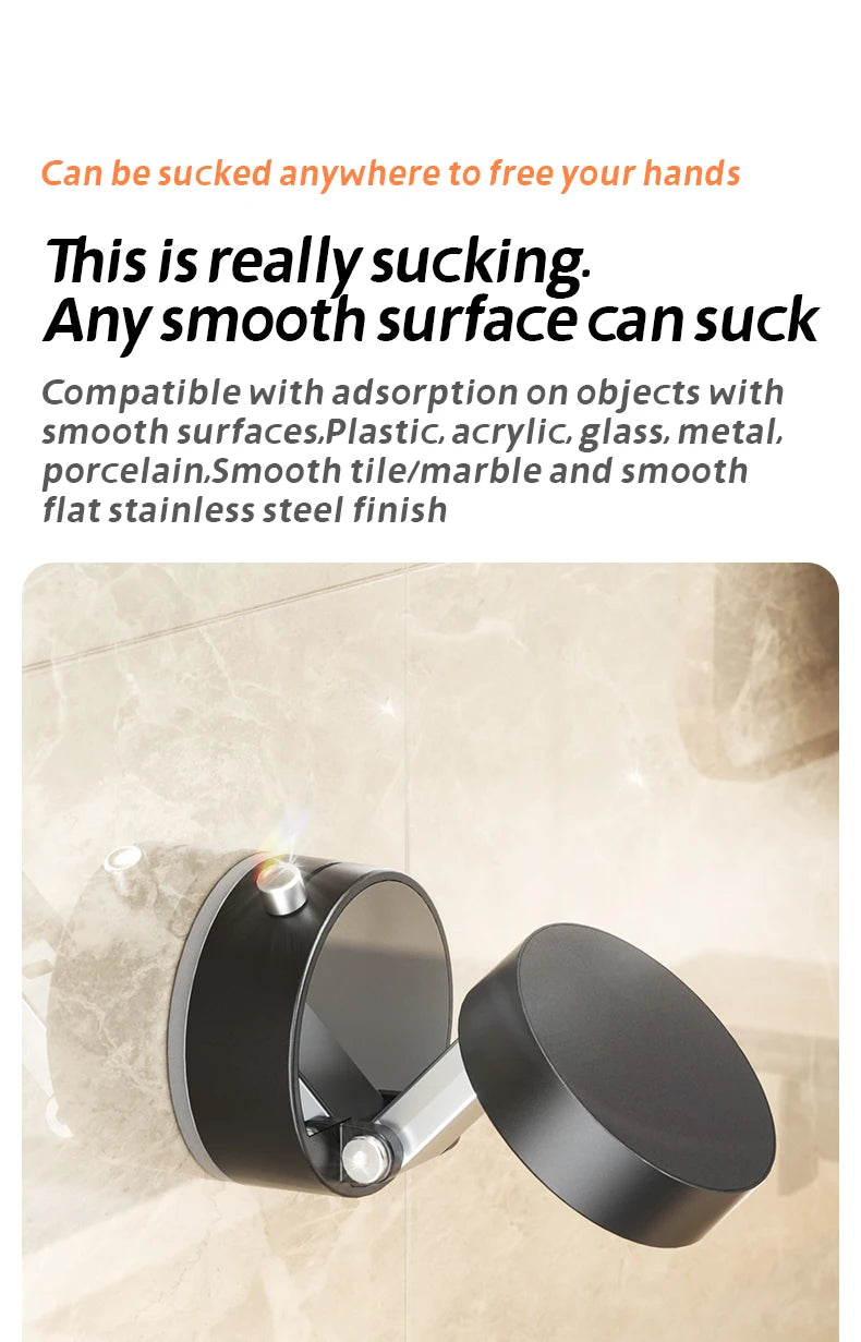 Mini Magnetic Phone Holder – Double-Sided Suction Cup for iPhone & Android (Foldable, Kitchen-Friendly)