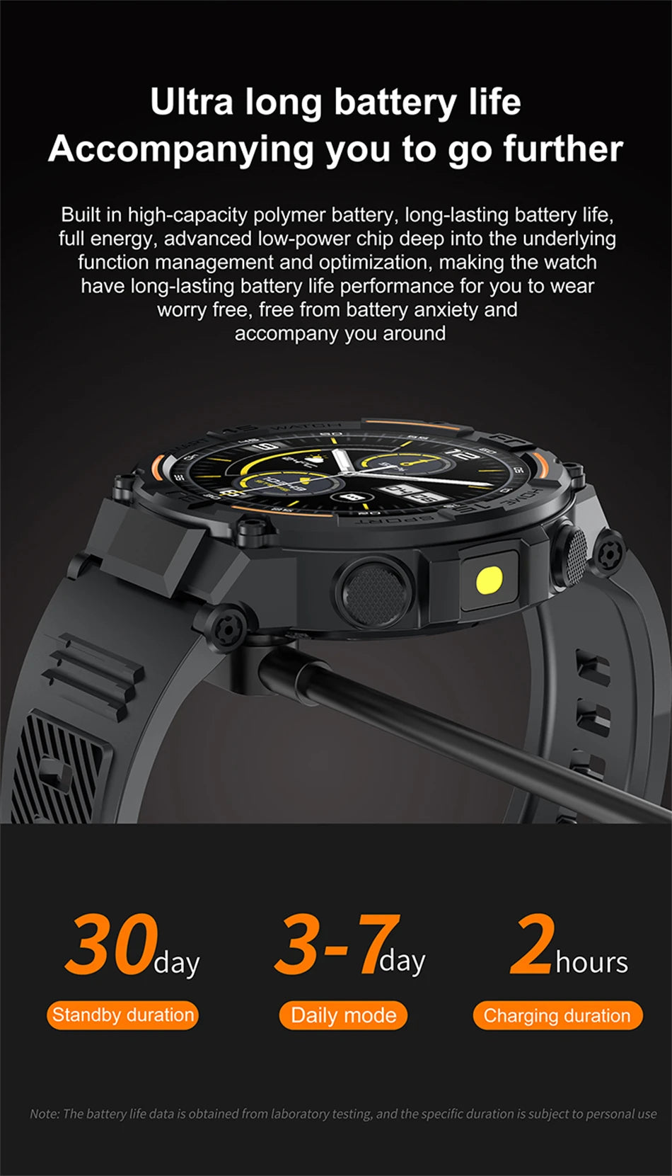 Military Smartwatch for Men – HD Screen, Heart Rate, Waterproof, BT Calls