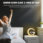 4-in-1 Wireless Charger Stand with RGB Speaker & Alarm Clock