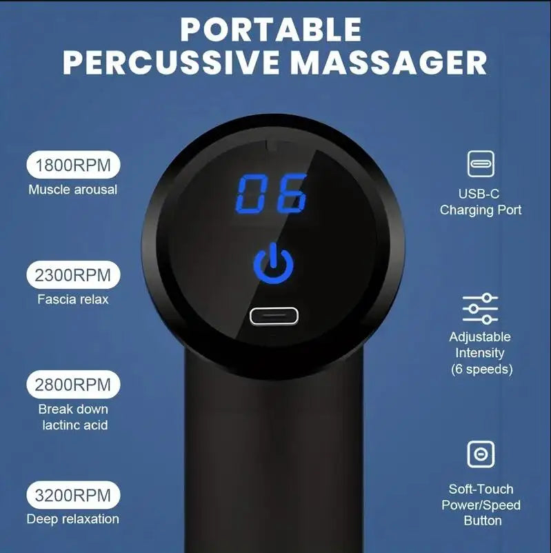 Mini Muscle Massage Gun – Portable Deep Tissue Massager for Back, Neck & Legs